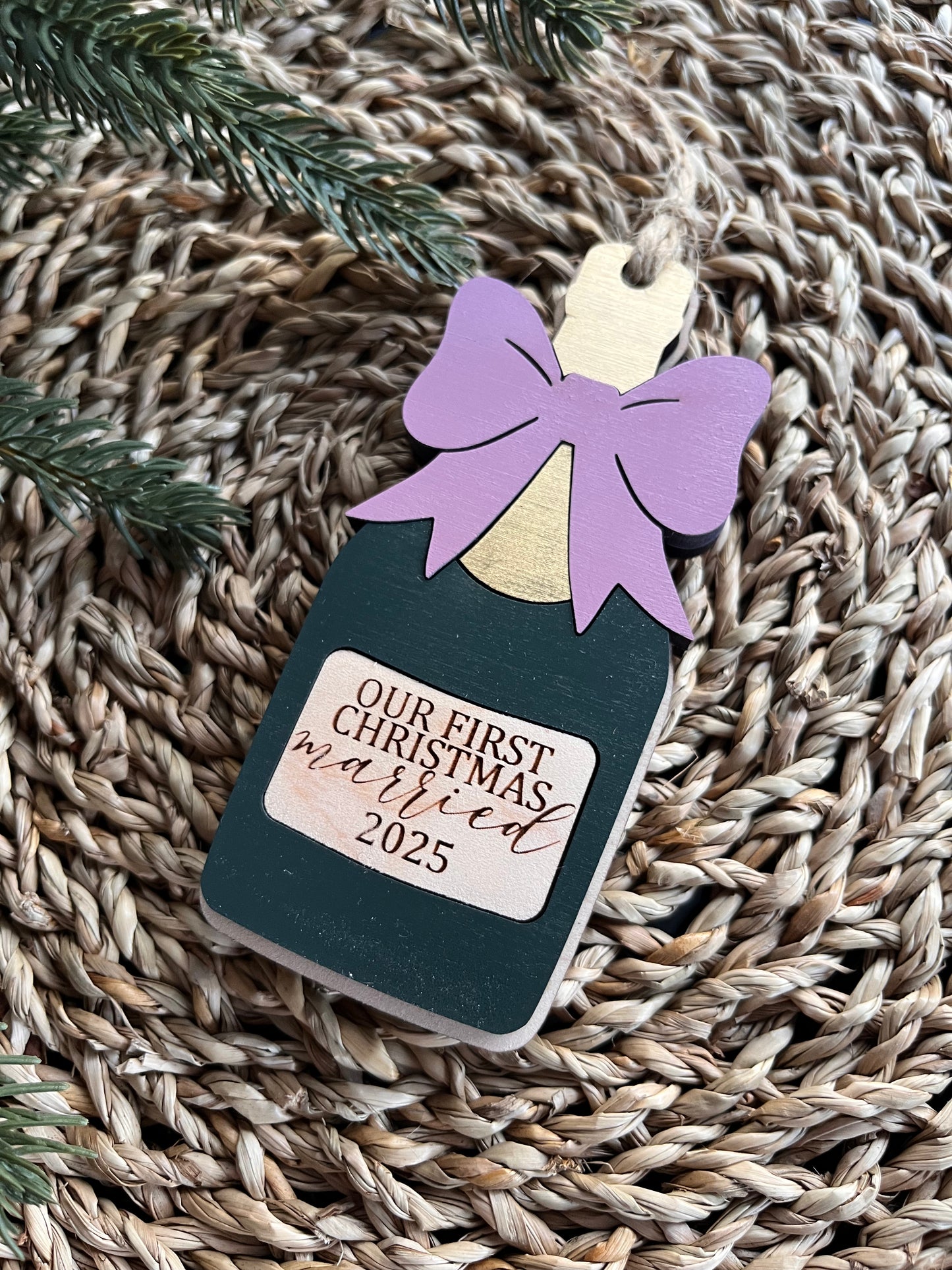 Our First Christmas Married - Champagne Bottle