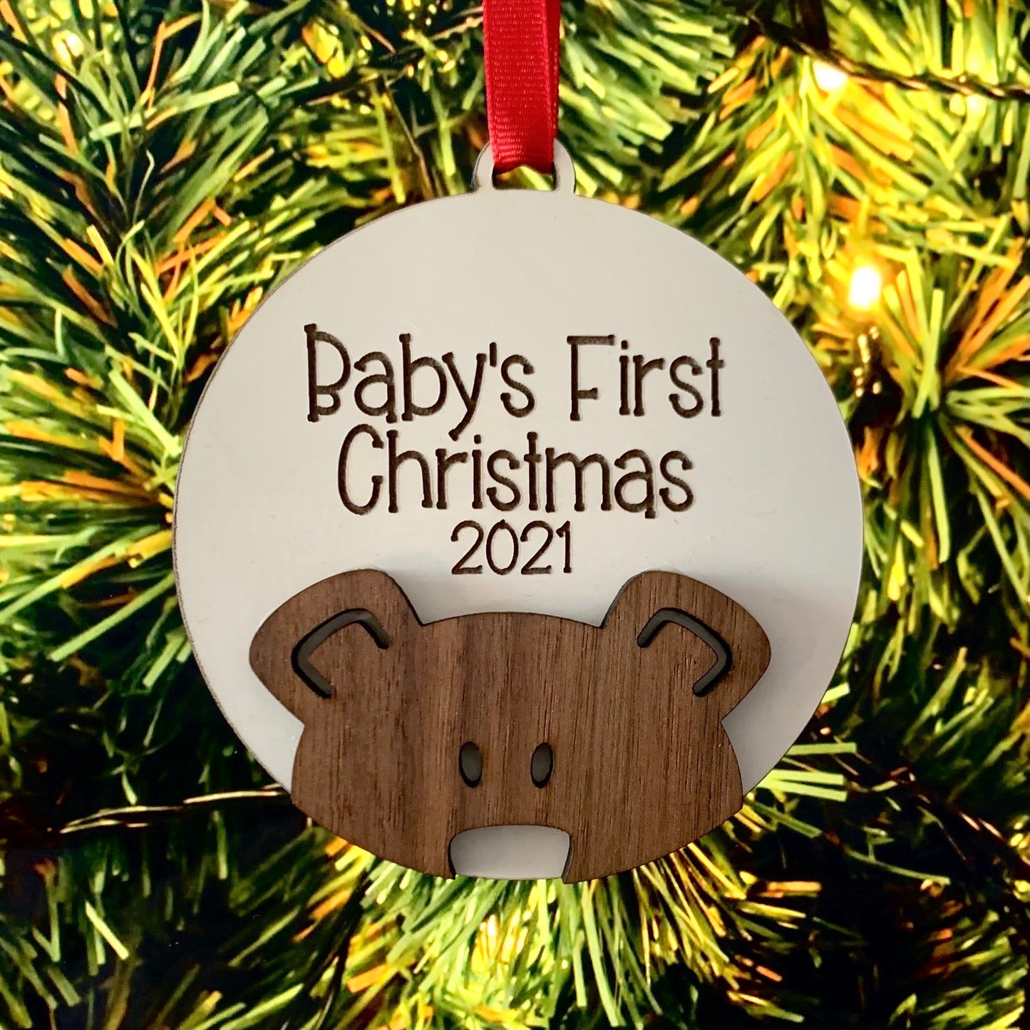 Baby's First Christmas Moose & Bear Ornament