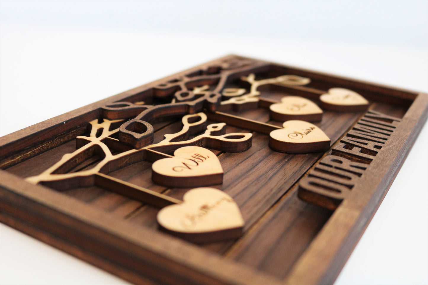 MEDIUM- Hanging Hearts Sign- 4-12 Family Members