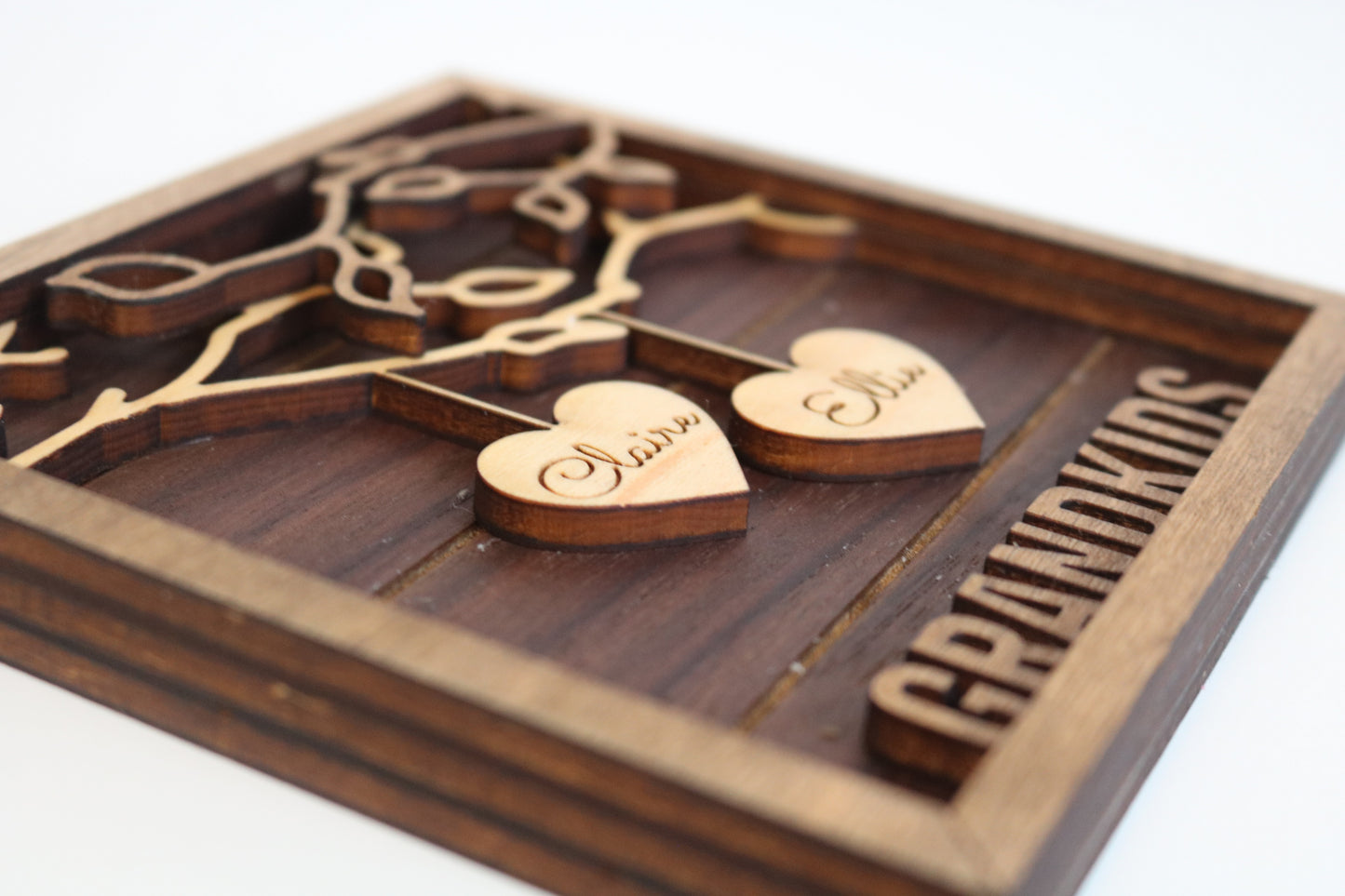 SMALL- Hanging Hearts Sign- 1-3 Family Members