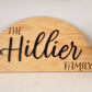 Half Moon Family Name Sign | Shelf Sitter Sign