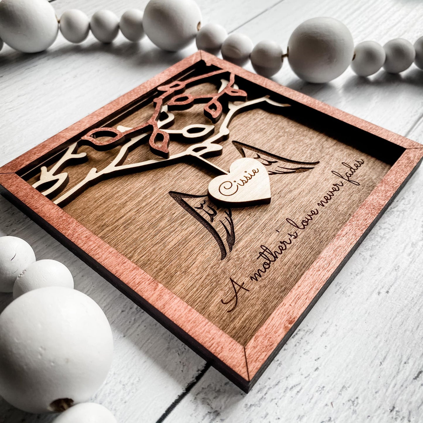 Memorial Hanging Hearts Sign