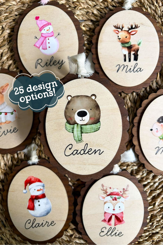 Scalloped Name Ornaments