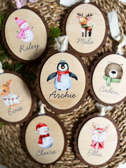 Scalloped Name Ornaments