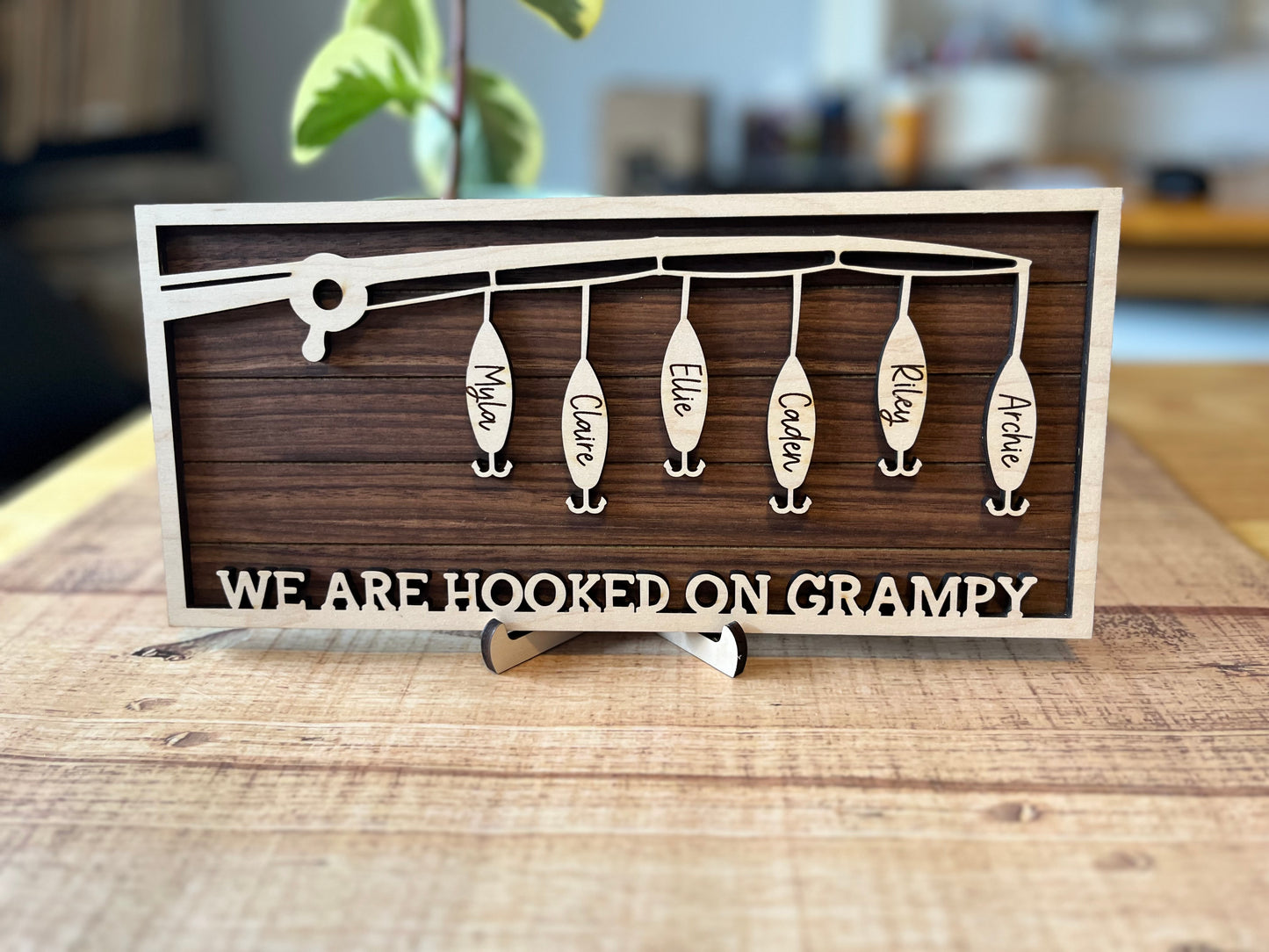 "Hooked On" Fishing Sign