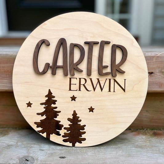 Tree & Star Name Sign