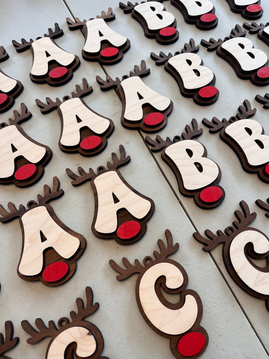Reindeer Letter Ornaments