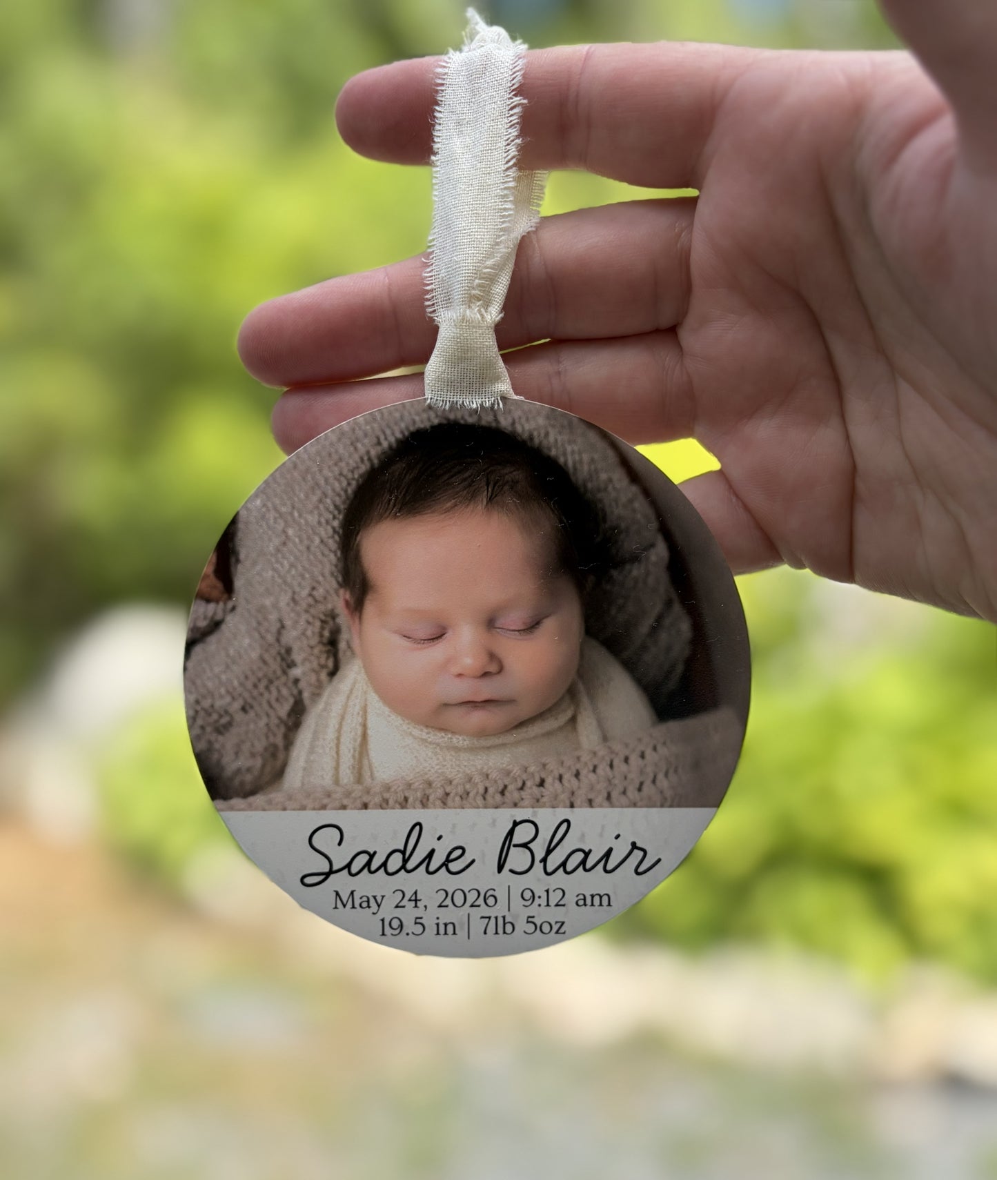 Baby Stat First Christmas Photo Ornament