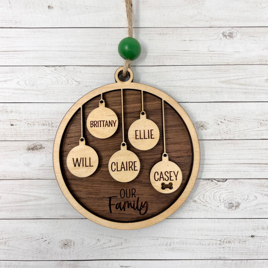 Personalized Family Ornament (1-7 Names)