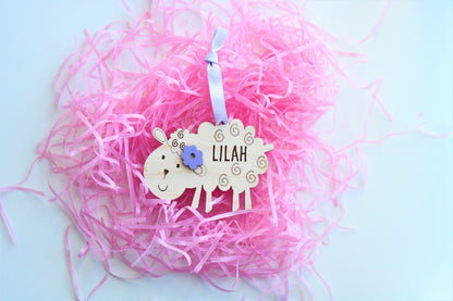 Personalized Lamb Easter Basket Tag